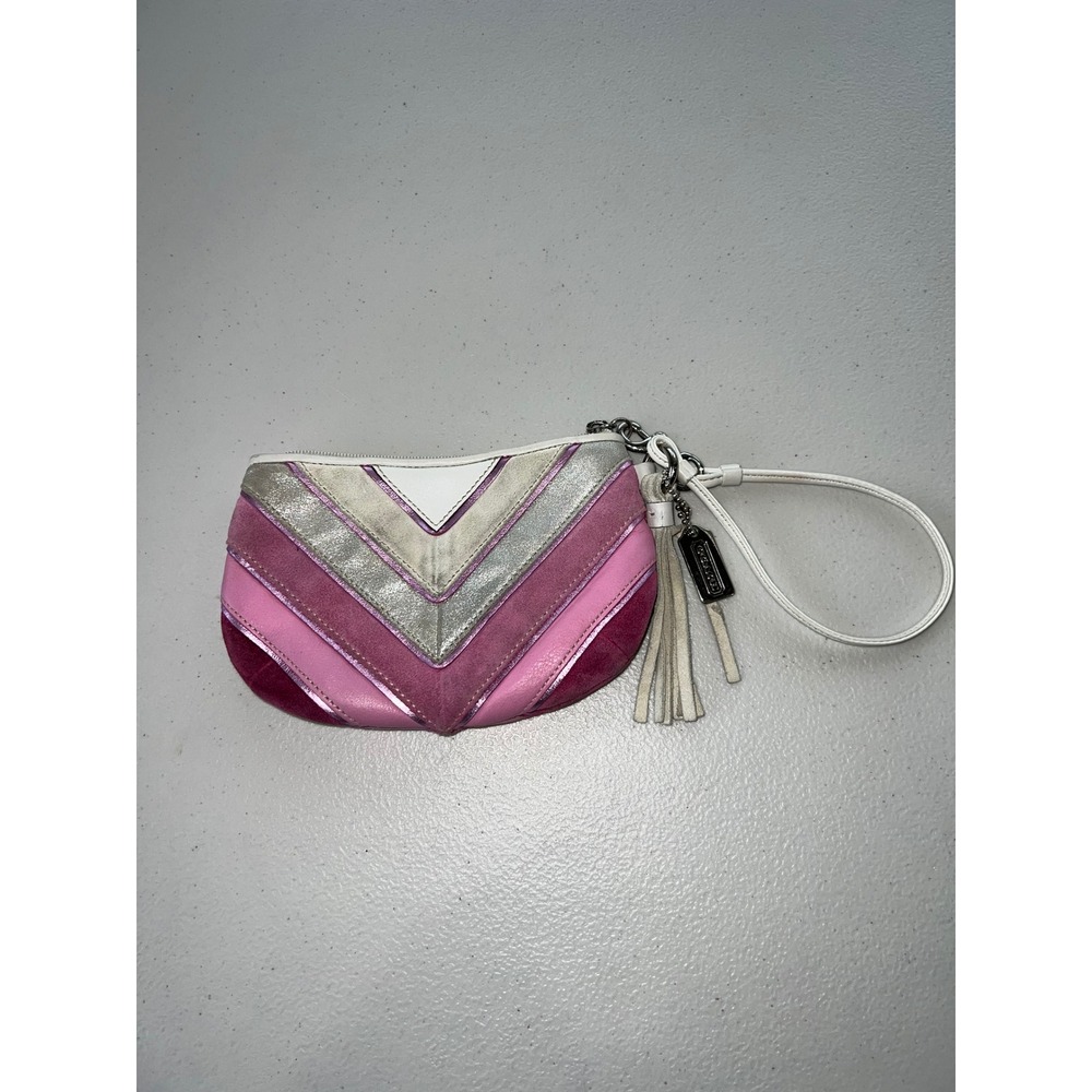 Coach Vintage Y2K Soho Wristlet-Pink Chevron Suede/Leather, Ltd. Ed